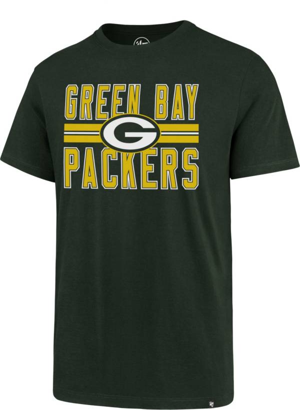 '47 Men's Green Bay Packers Block Stripe Green T-Shirt