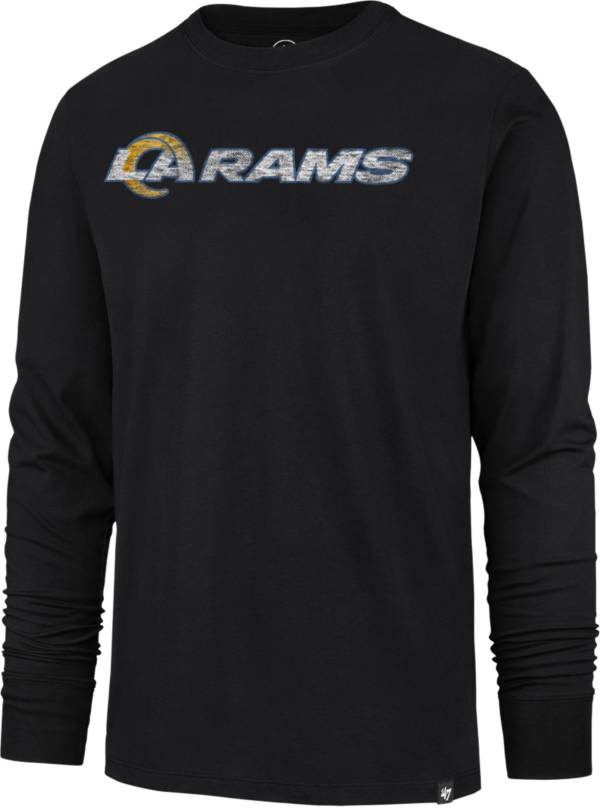 '47 Men's Los Angeles Rams Replay Franklin Black Long Sleeve T-Shirt