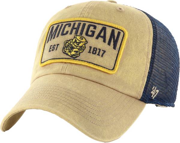 ‘47 Men's Michigan Wolverines Khaki Gaudet Clean Up Adjustable Hat