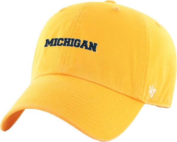 ‘47 Men's Michigan Wolverines Maize Script Side Clean Up Adjustable Hat