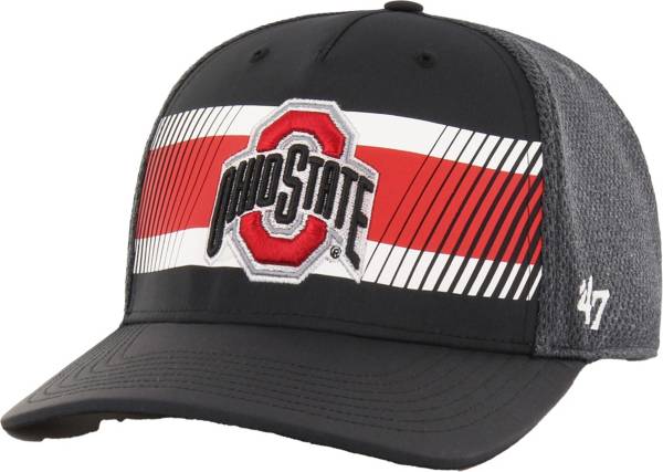 ‘47 Men's Ohio State Buckeyes Black Stutter MVP Adjustable Hat