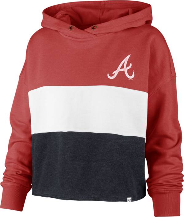 '47 Women's Atlanta Braves Red Lizzy Cut Off Hoodie