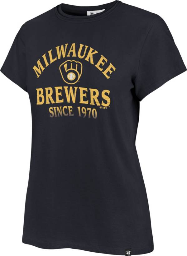'47 Women's Milwaukee Brewers Blue Fade Frankie T-Shirt