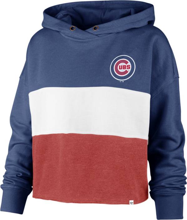 '47 Women's Chicago Cubs Blue Lizzy Cut Off Hoodie