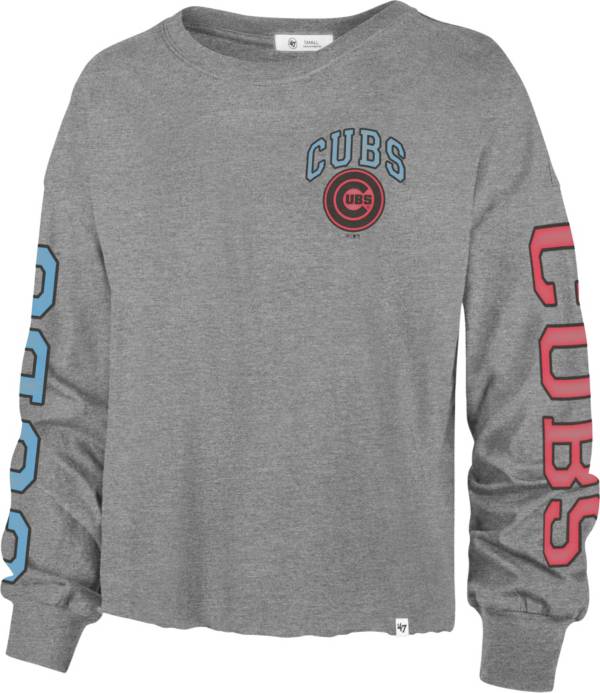 '47 Women's Chicago Cubs Gray Parkway Long Sleeve T-Shirt