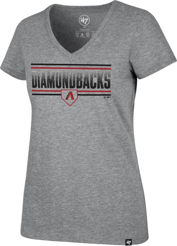 '47 Women's Arizona Diamondbacks Gray Dazzle Rival V-Neck T-Shirt product image