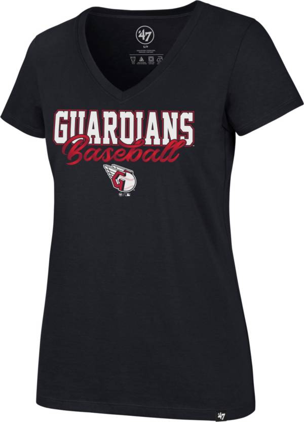 '47 Women's Cleveland Guardians Navy Rival Ribbon V-Neck T-Shirt