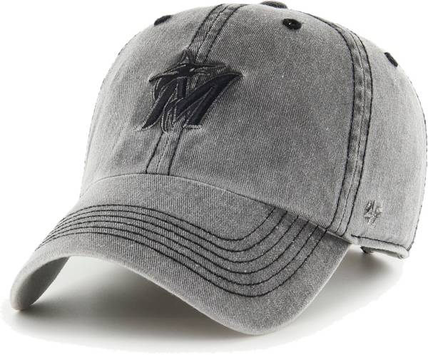 '47 Women's Miami Marlins Black Mist Clean Up Adjustable Hat