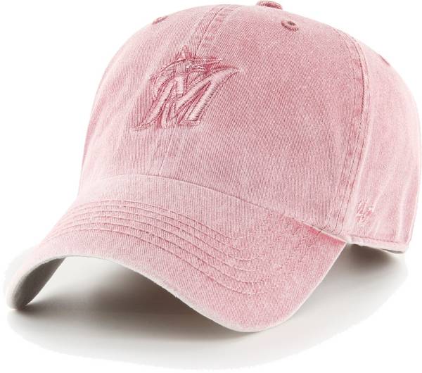 '47 Women's Miami Marlins Pink Mist Clean Up Adjustable Hat