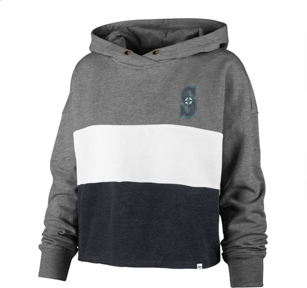 '47 Women's Seattle Mariners Gray Lizzy Cut Off Hoodie