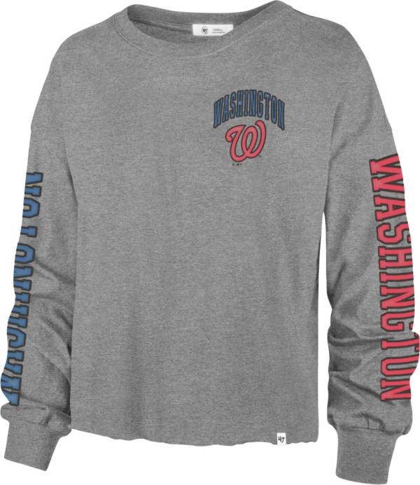 '47 Women's Washington Nationals Gray Parkway Long Sleeve T-Shirt