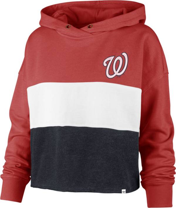 '47 Women's Washington Nationals Red Lizzy Cut Off Hoodie