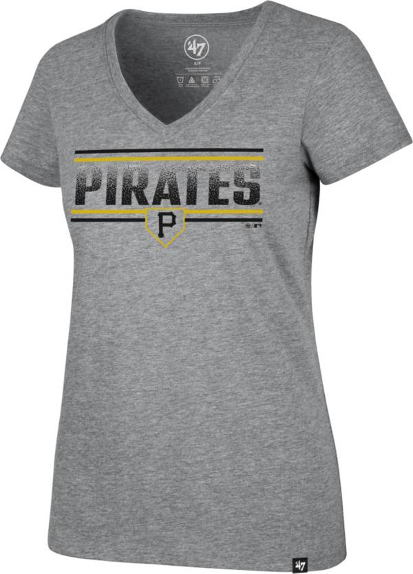 '47 Women's Pittsburgh Pirates Gray Dazzle Rival V-Neck T-Shirt
