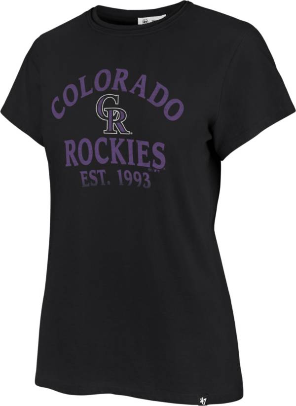 '47 Women's Colorado Rockies Black Fade Frankie T-Shirt