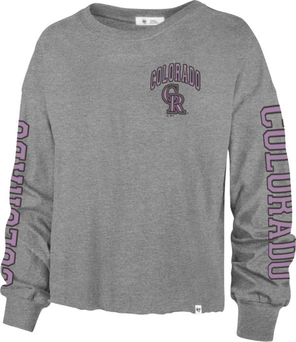 '47 Women's Colorado Rockies Gray Parkway Long Sleeve T-Shirt