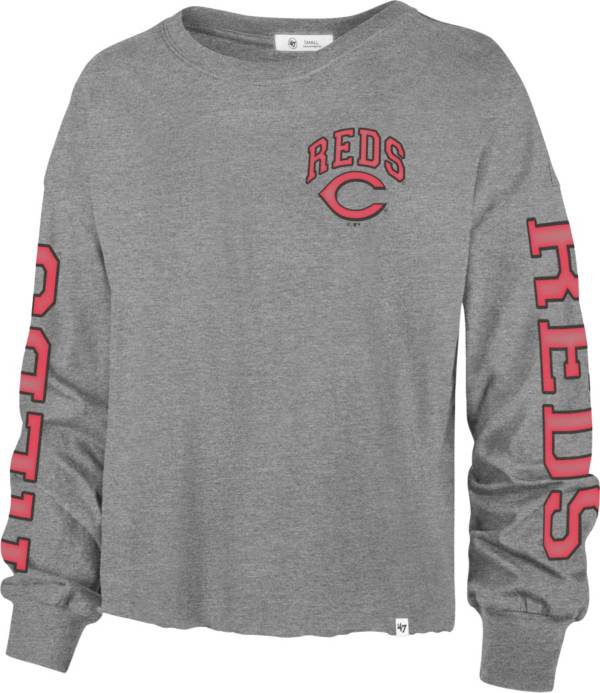 '47 Women's Cincinnati Reds Gray Parkway Long Sleeve T-Shirt