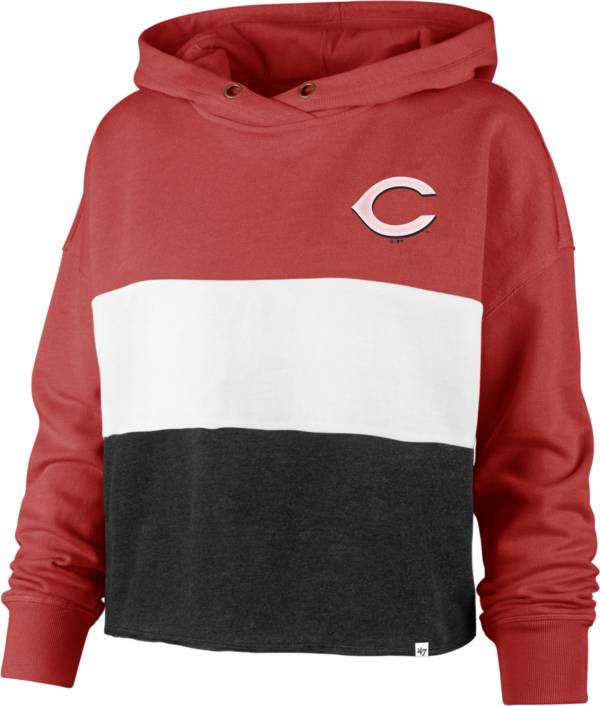 '47 Women's Cincinnati Reds Red Lizzy Cut Off Hoodie