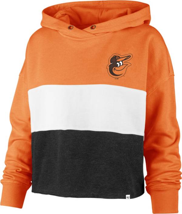 '47 Women's Baltimore Orioles Orange Lizzy Cut Off Hoodie product image