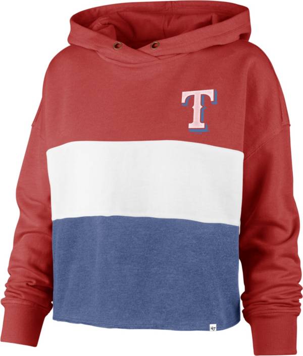 '47 Women's Texas Rangers Red Lizzy Cut Off Hoodie