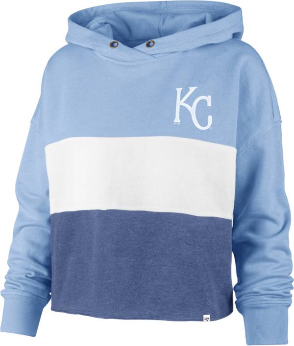 '47 Women's Kansas City Royals Blue Lizzy Cut Off Hoodie