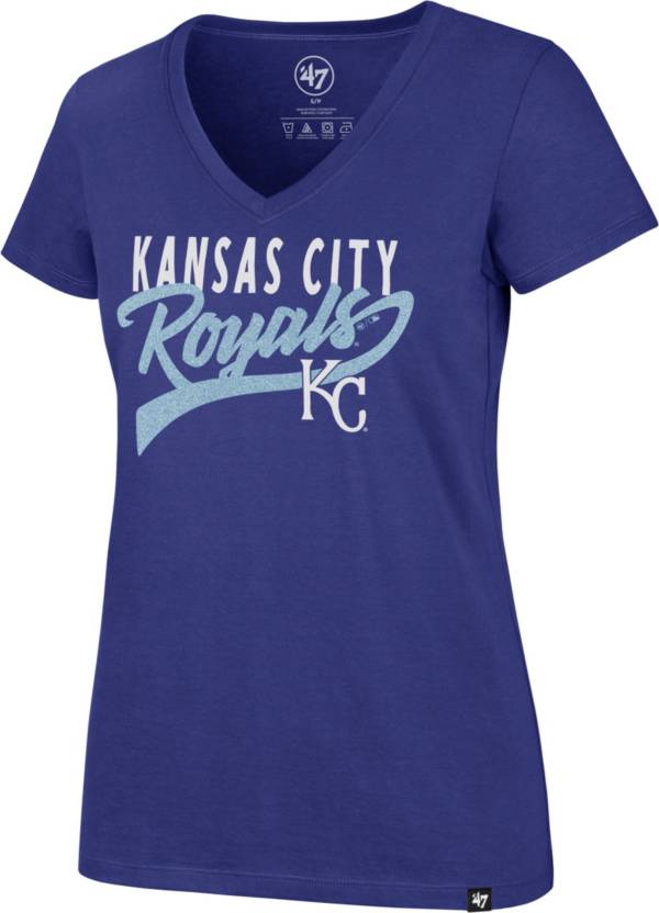 '47 Women's Kansas City Royals Royal Glitter Rival V-Neck T-Shirt