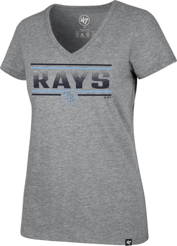 '47 Women's Tampa Bay Rays Gray Dazzle Rival V-Neck T-Shirt