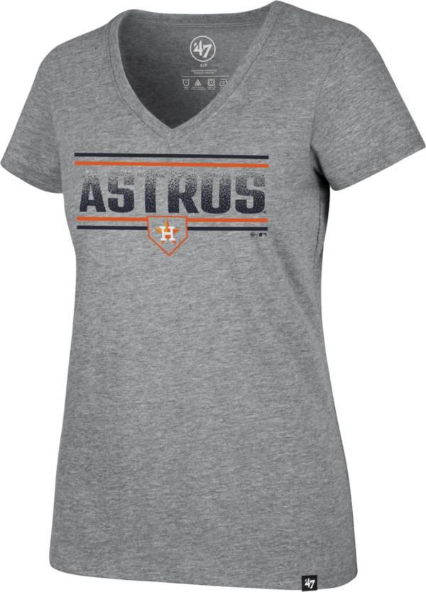 '47 Women's Houston Astros Gray Dazzle Rival V-Neck T-Shirt