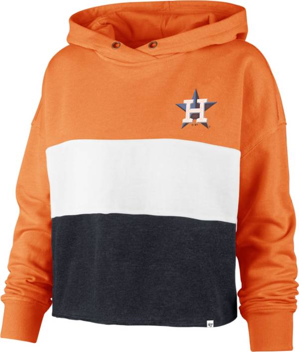 '47 Women's Houston Astros Orange Lizzy Cut Off Hoodie