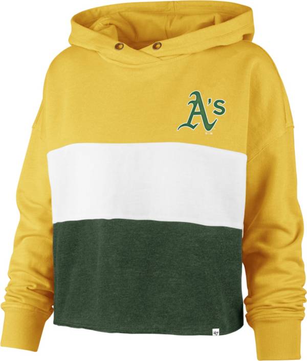 '47 Women's Oakland Athletics Yellow Lizzy Cut Off Hoodie product image