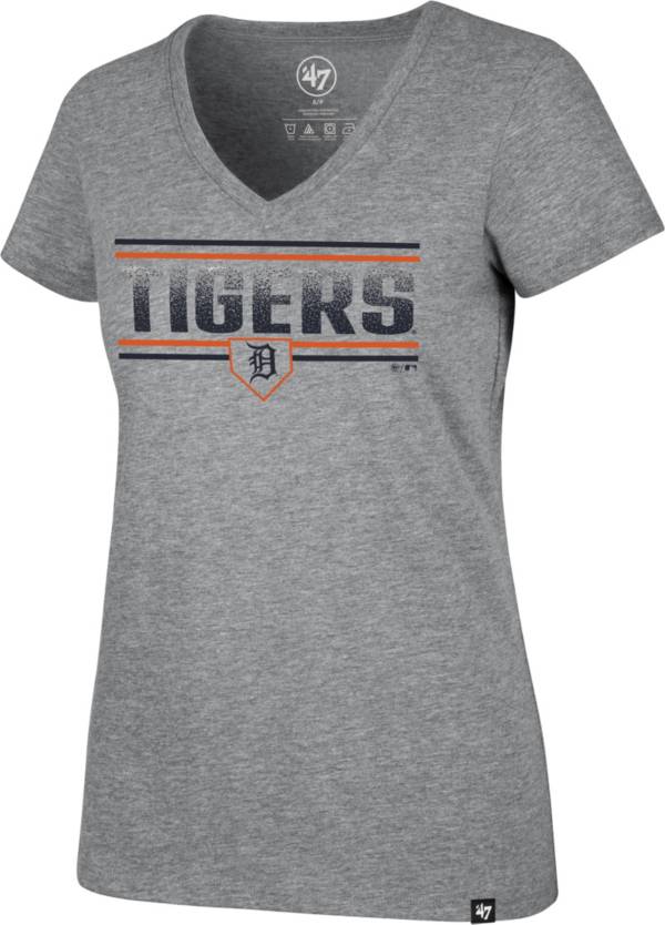 '47 Women's Detroit Tigers Gray Dazzle Rival V-Neck T-Shirt