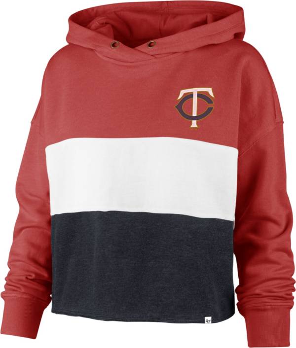 '47 Women's Minnesota Twins Red Lizzy Cut Off Hoodie