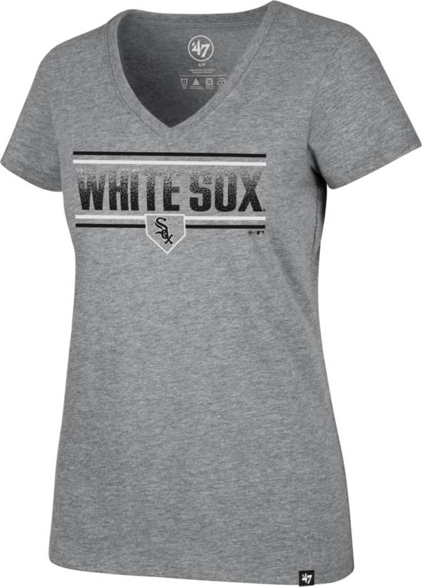'47 Women's Chicago White Sox Gray Dazzle Rival V-Neck T-Shirt