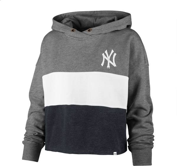 '47 Women's New York Yankees Gray Lizzy Cut Off Hoodie