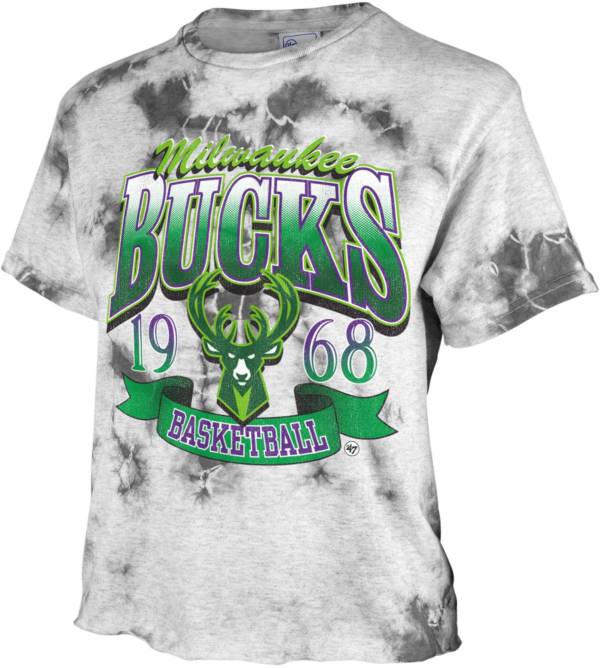 '47 Women's 2021-22 City Edition Milwaukee Bucks Grey Tubular T-Shirt