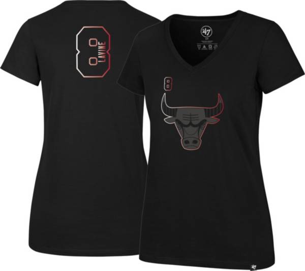 '47 Women's 2021-22 City Edition Chicago Bulls Zach LaVine #8 Black T-Shirt