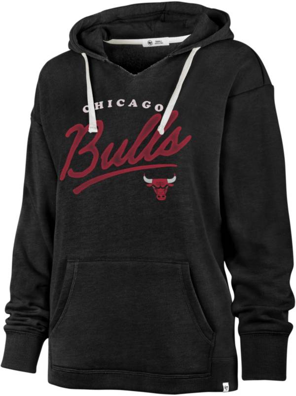 '47 Women's Chicago Bulls Black Cross Script Hoodie