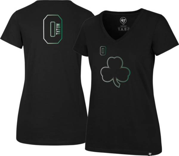 '47 Women's 2021-22 City Edition Boston Celtics Jayson Tatum #0 Black T-Shirt