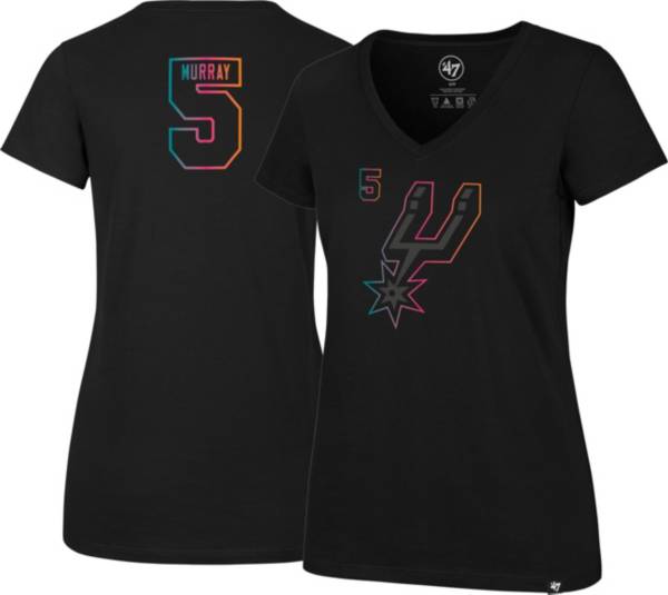 '47 Women's 2021-22 City Edition San Antonio Spurs Dejounte Murray #5 Black T-Shirt