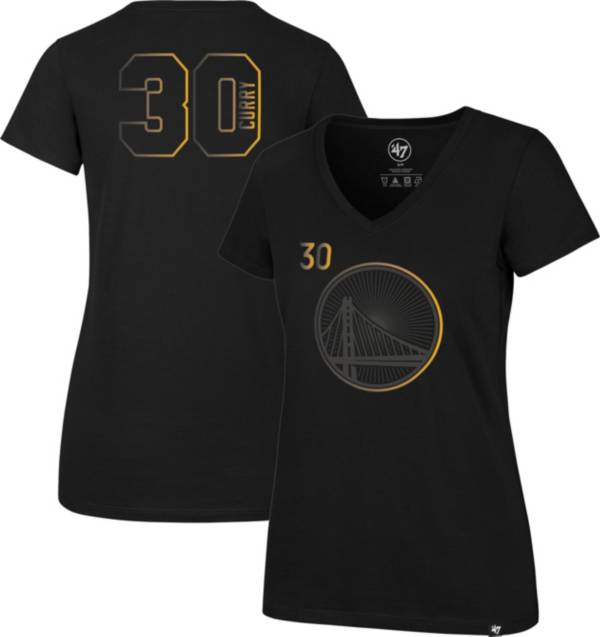 '47 Women's 2021-22 City Edition Golden State Warriors Stephen Curry #30 Black T-Shirt