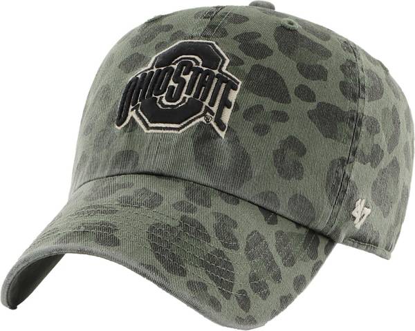 ‘47 Ohio State Buckeyes Green Cheetah Clean Up Adjustable Hat