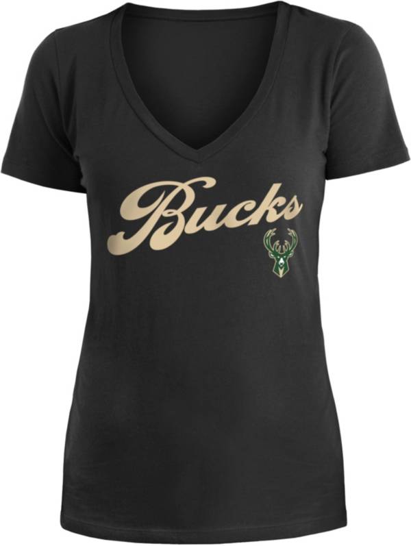 5th & Ocean Women's Milwaukee Bucks Black Logo T-Shirt product image