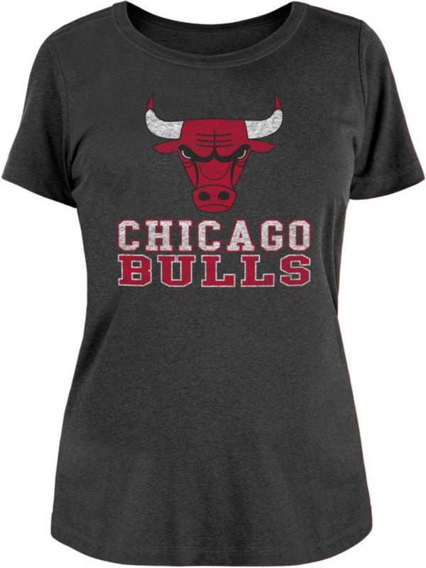 5th & Ocean Women's Chicago Bulls Black Wordmark T-Shirt