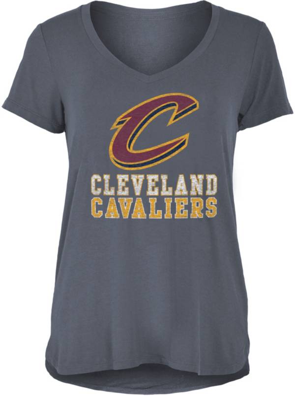 5th & Ocean Women's Cleveland Cavaliers Gray Wordmark T-Shirt
