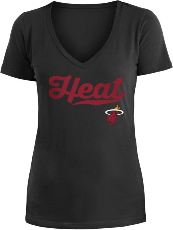 5th & Ocean Women's Miami Heat Black Logo T-Shirt