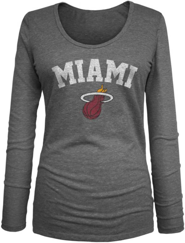 5th & Ocean Women's Miami Heat Gray Long Sleeve T-Shirt