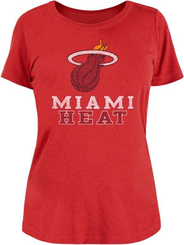 5th & Ocean Women's Miami Heat Red Wordmark T-Shirt