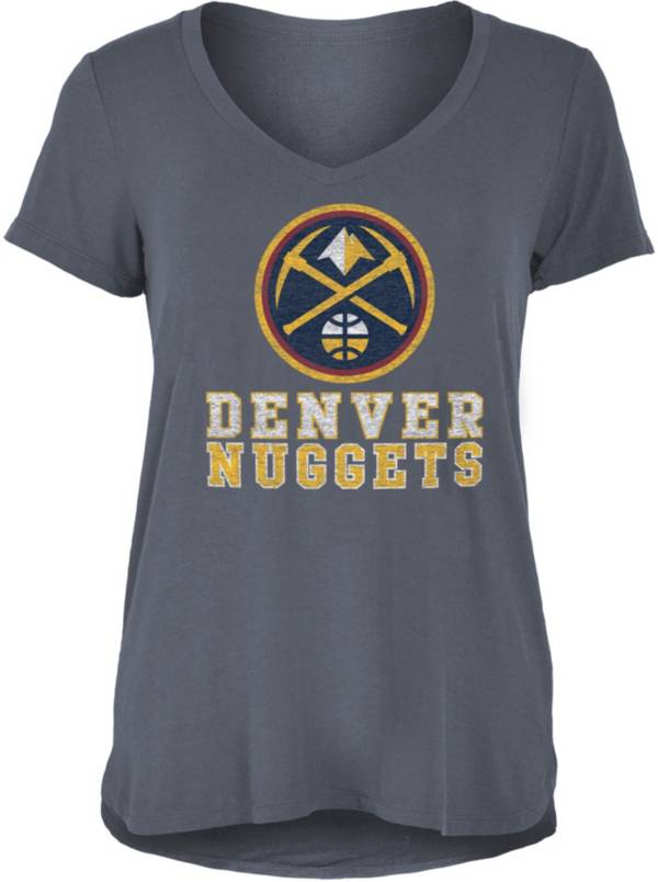 5th & Ocean Women's Denver Nuggets Gray Wordmark T-Shirt