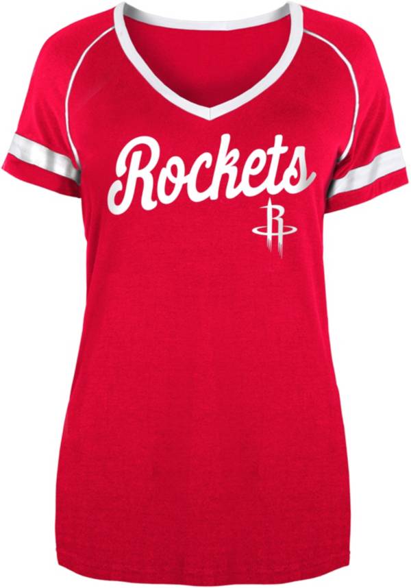 5th & Ocean Women's Houston Rockets Red Wordmark T-Shirt