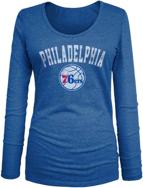 5th & Ocean Women's Philadelphia 76ers Royal Long Sleeve T-Shirt