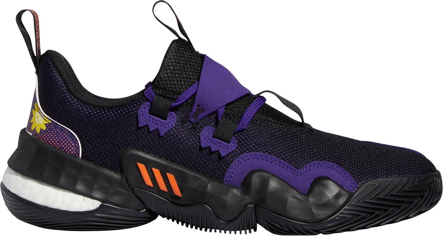 black and purple adidas boots